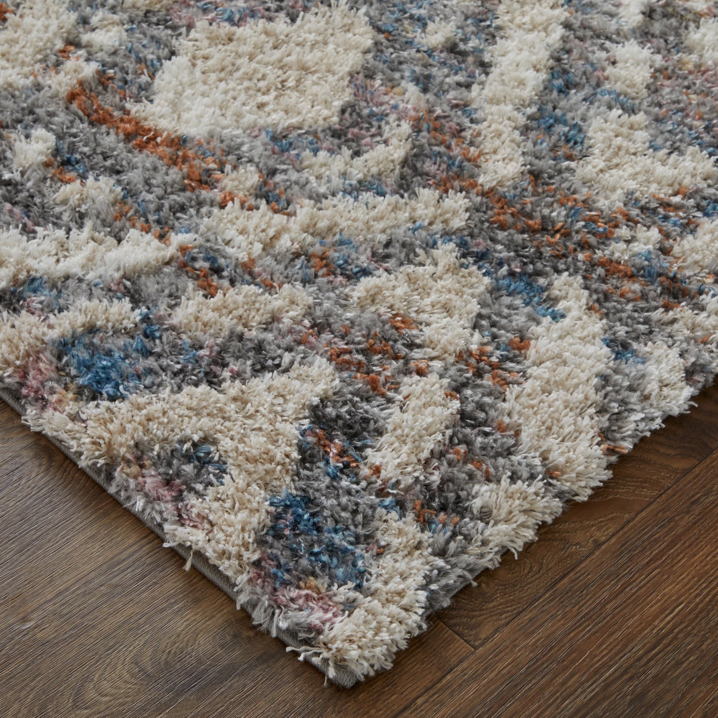 Mynka Transitional/Global/Mid-Century Modern Diamond/Geometric Ivory/Gray/Taupe - Feizy Rug