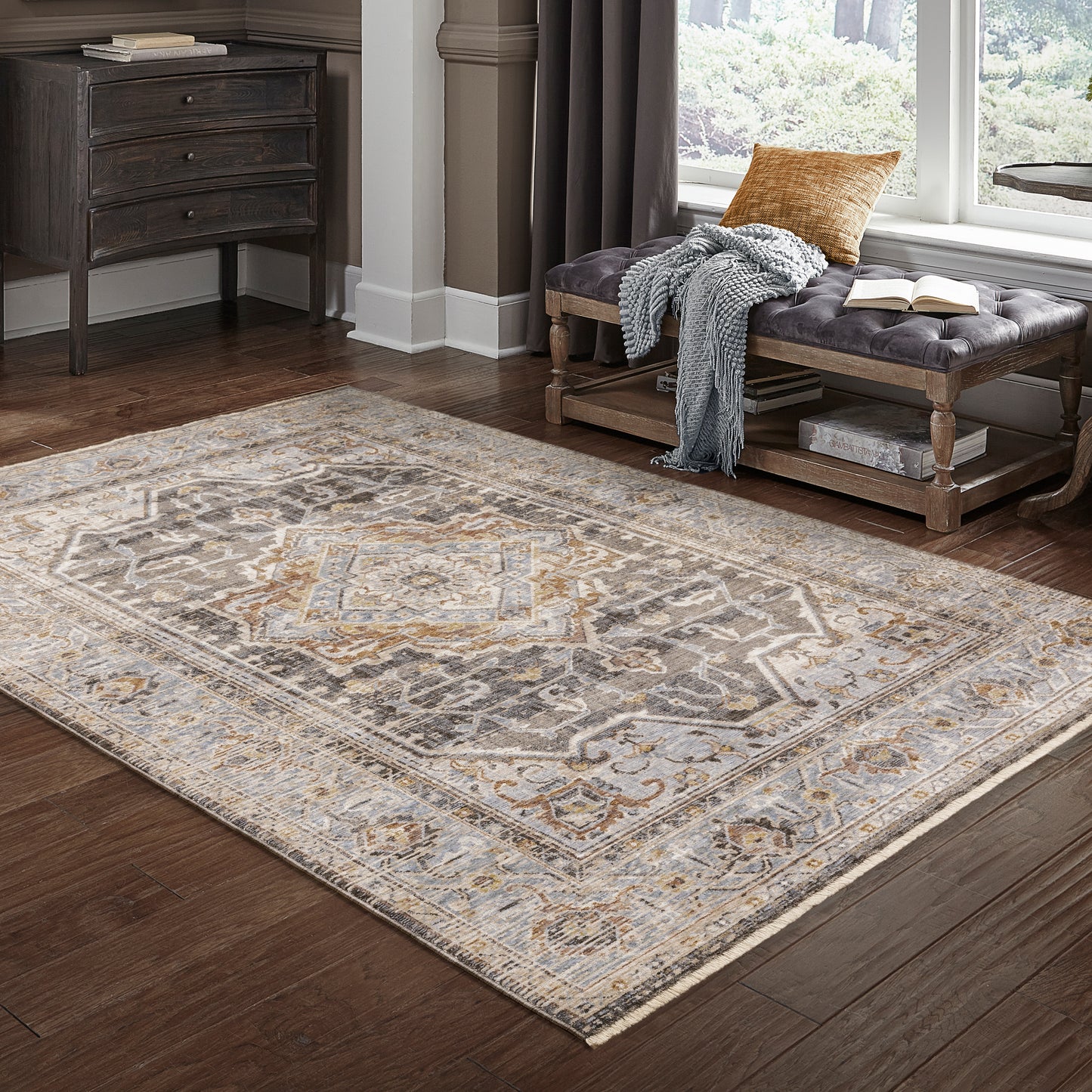 MAHARAJA 1803X Charcoal Rug - ORIENTAL WEAVERS