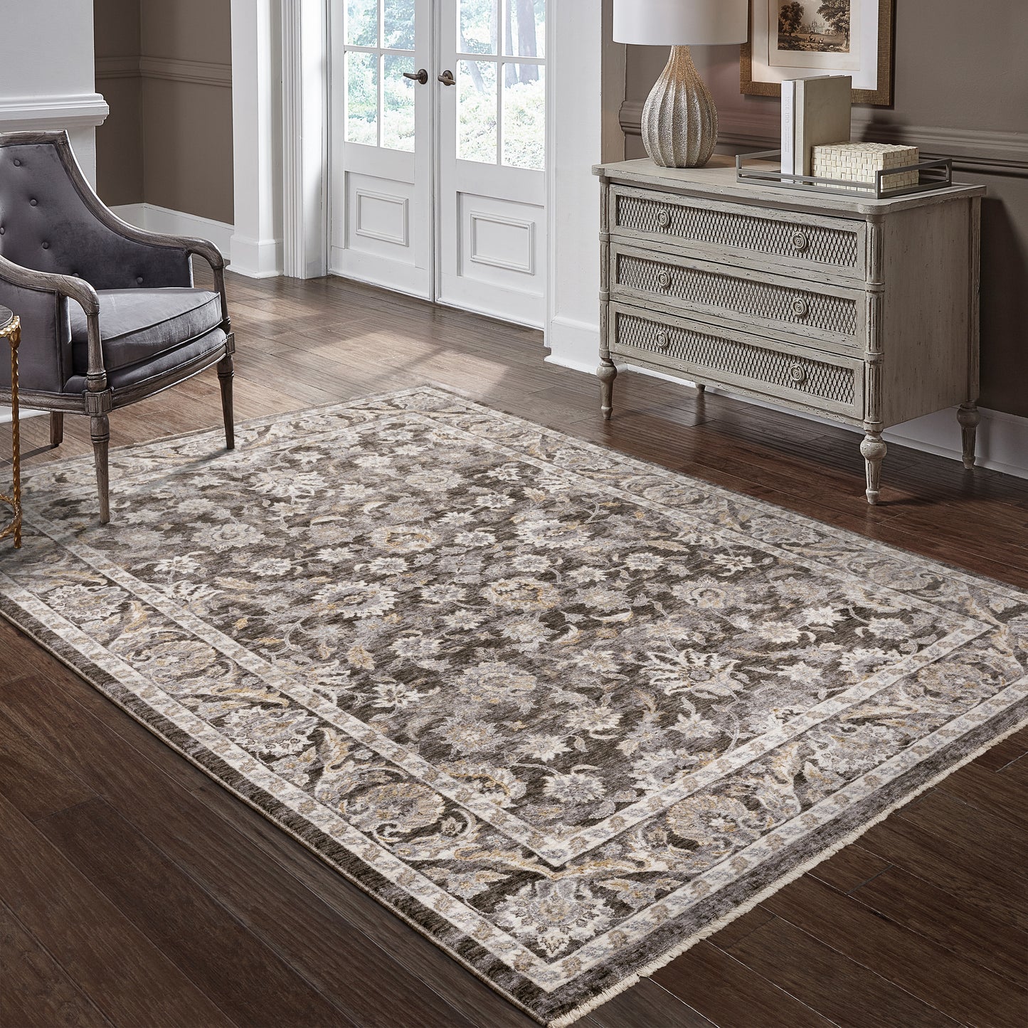 MAHARAJA 070N1 Charcoal Rug - ORIENTAL WEAVERS