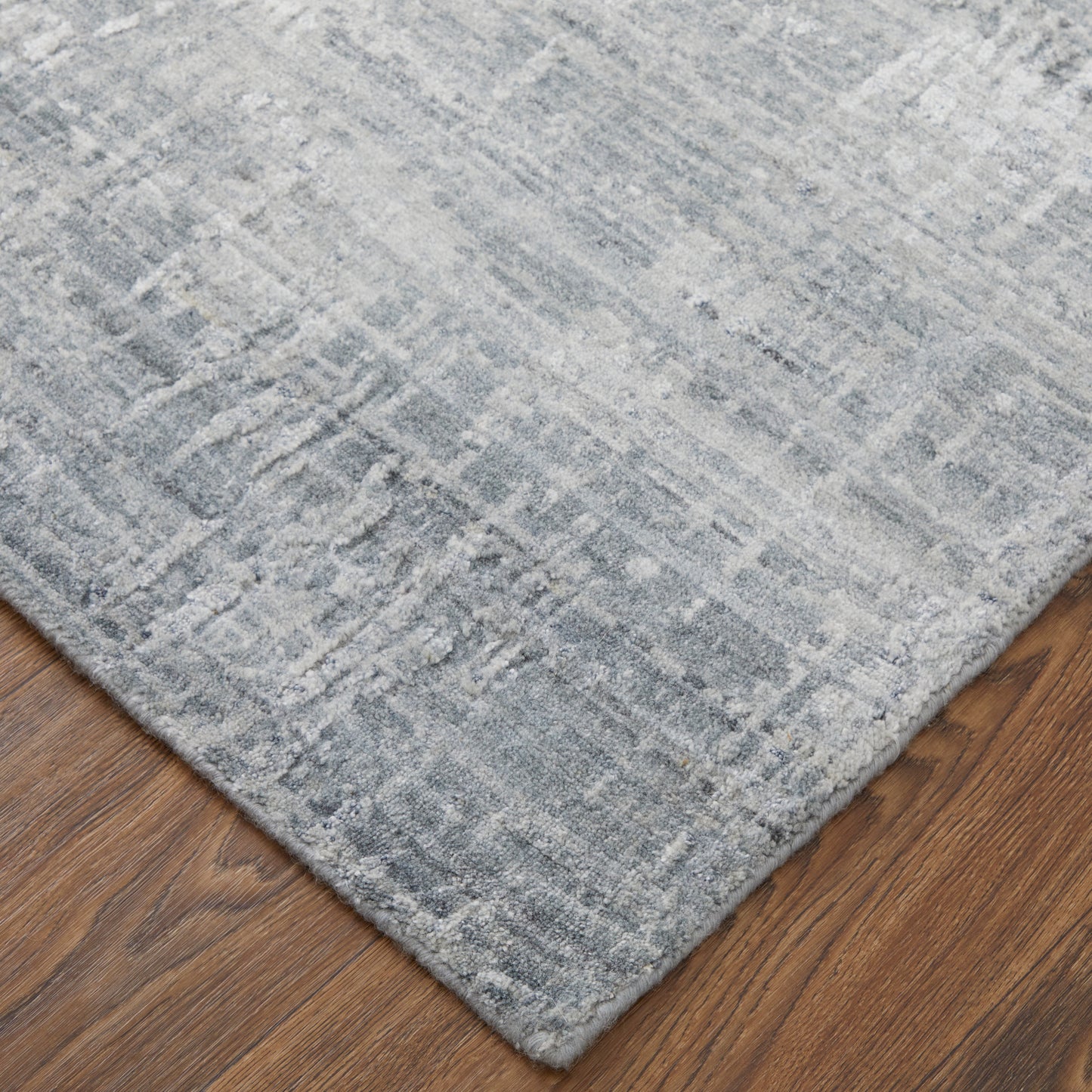 Eastfield Modern/Casual Abstract/Distressed Blue/Silver - Feizy Rug