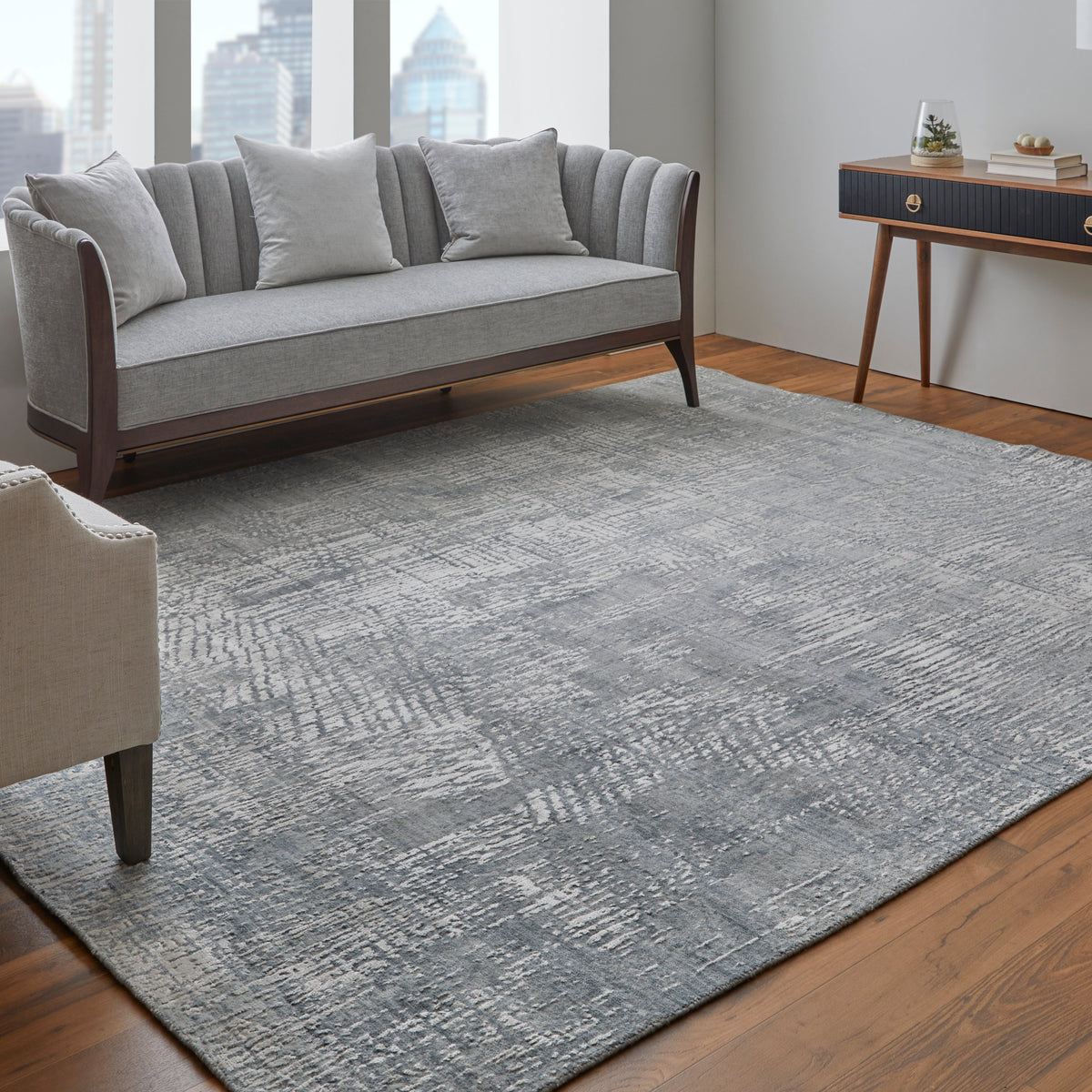 Eastfield Modern/Casual Abstract/Distressed Gray 69A1 - Feizy Rug