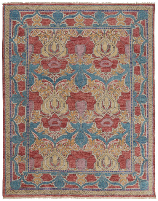 Beall Traditional/Rustic Oriental/Floral & Botanical/Bordered Blue/Red/Yellow - Feizy Rug