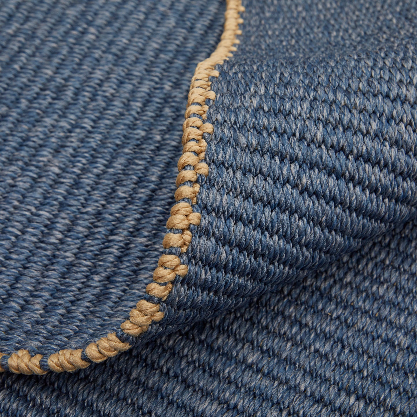 Theo Modern/Casual Solid Blue/Tan - Feizy Rug