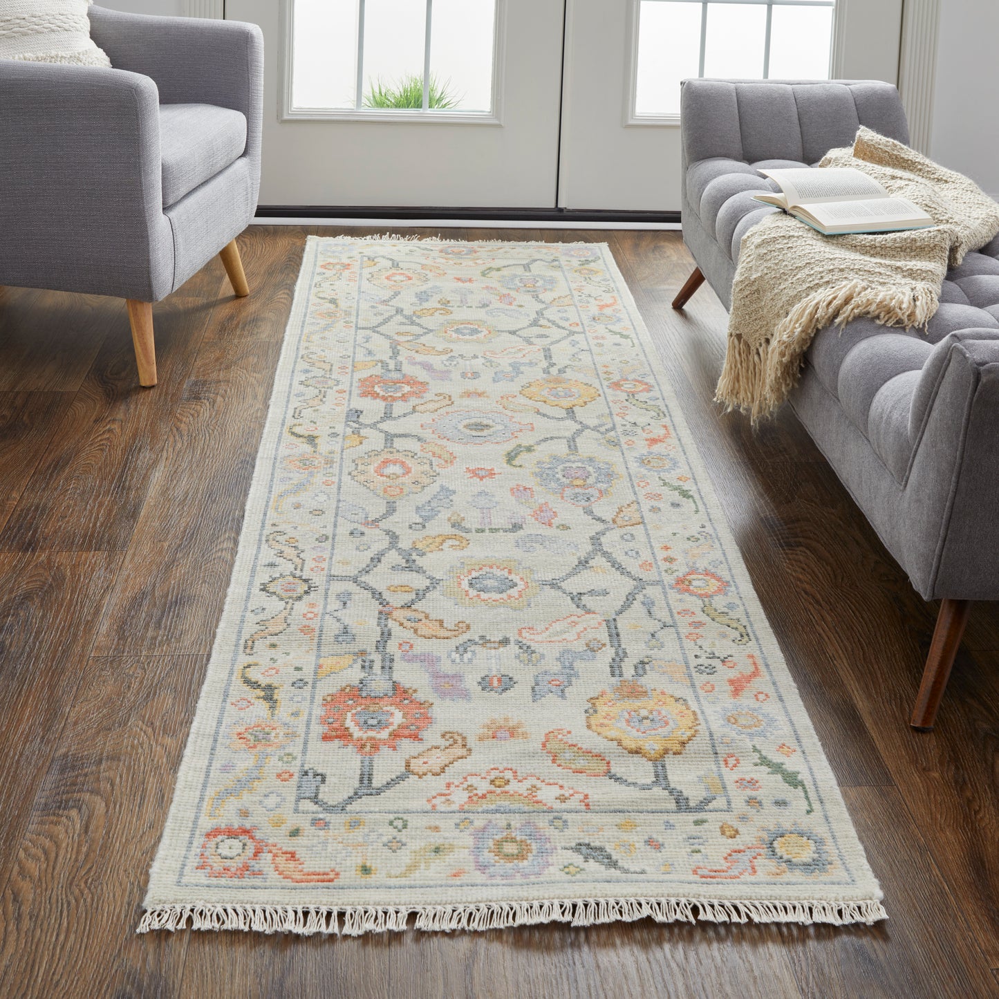 Karina Traditional/Persian/Craftsman Persian/Bordered/Abstract Gray/Yellow/Red - Feizy Rug