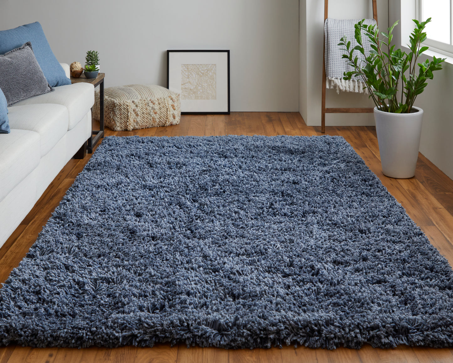 Stoneleigh Modern/Luxury & Glam/Casual Solid Blue - Feizy Rug