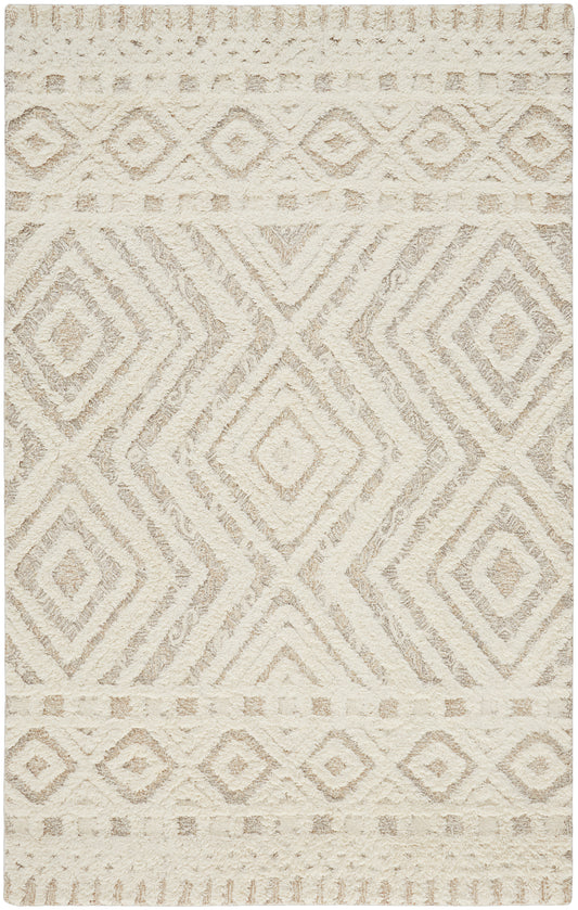 Anica Transitional/Farmhouse/Scandinavian Ivory/Tan Area Rug