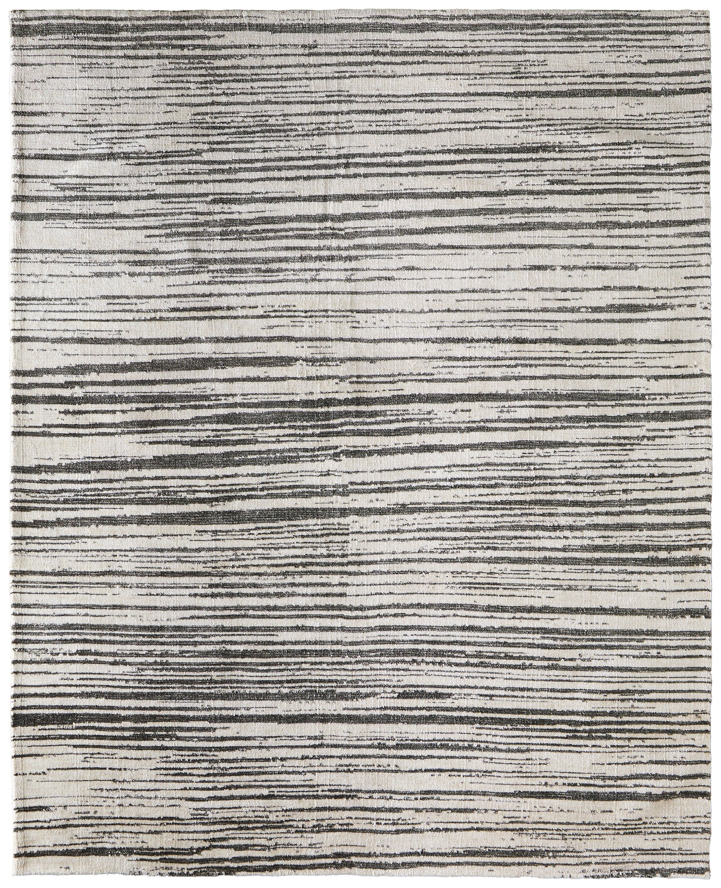 Colton Modern/Industrial Abstract/Stripes/Distressed Black/Ivory - Feizy Rug