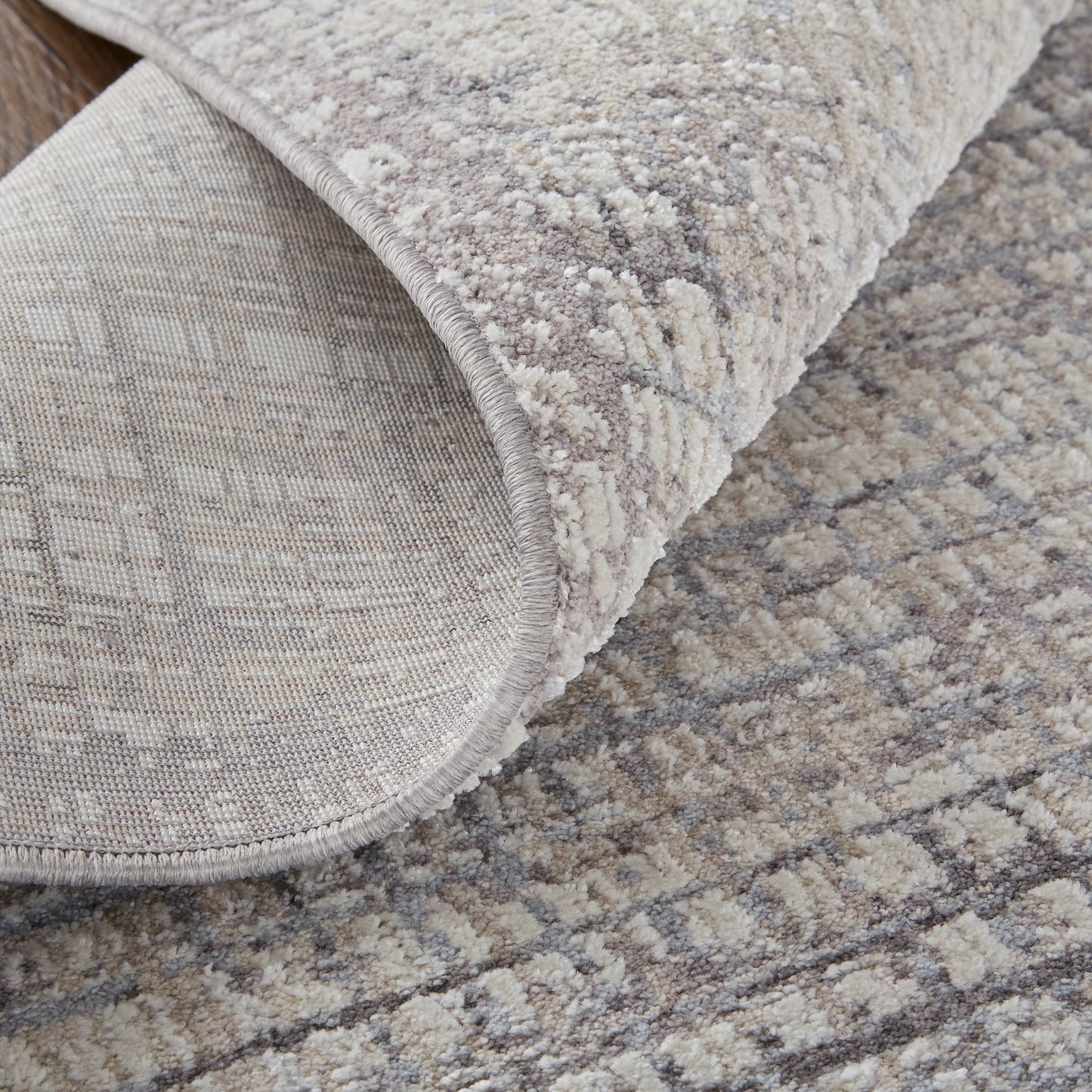 Lennon Transitional/Casual/Industrial Abstract/Distressed Taupe/Ivory - Feizy Rug