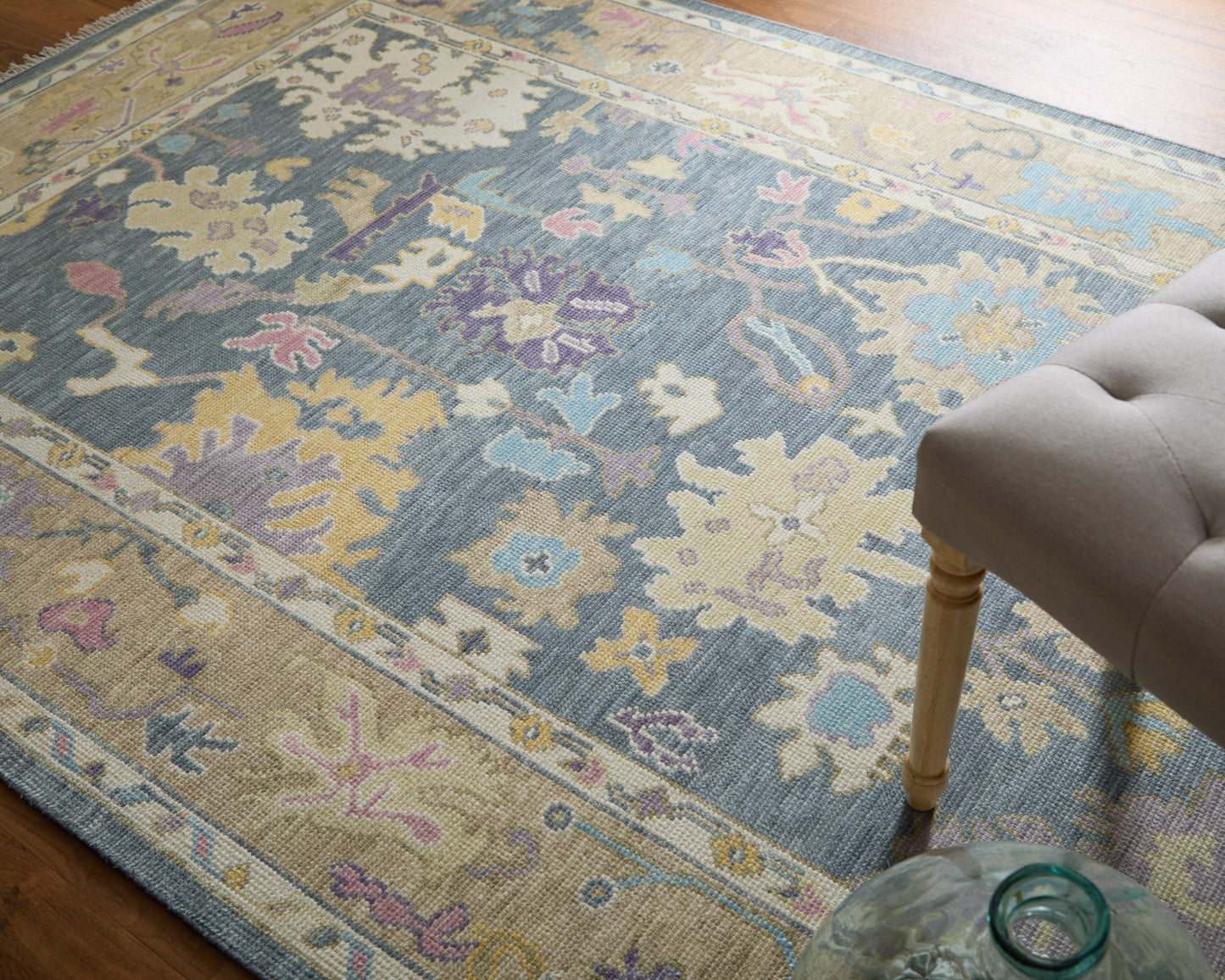 Karina Traditional/Bohemian & Eclectic/Craftsman Persian/Bordered/Floral & Botanical Gold/Blue/Purple - Feizy Rug
