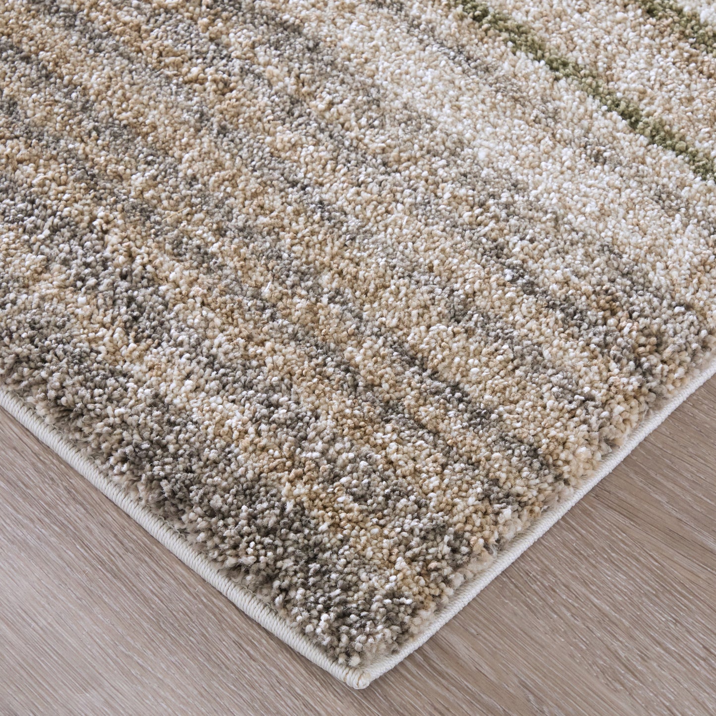 Richmond Modern/Global Geometric/Stripes Ivory/Gray/Tan - Feizy Rug