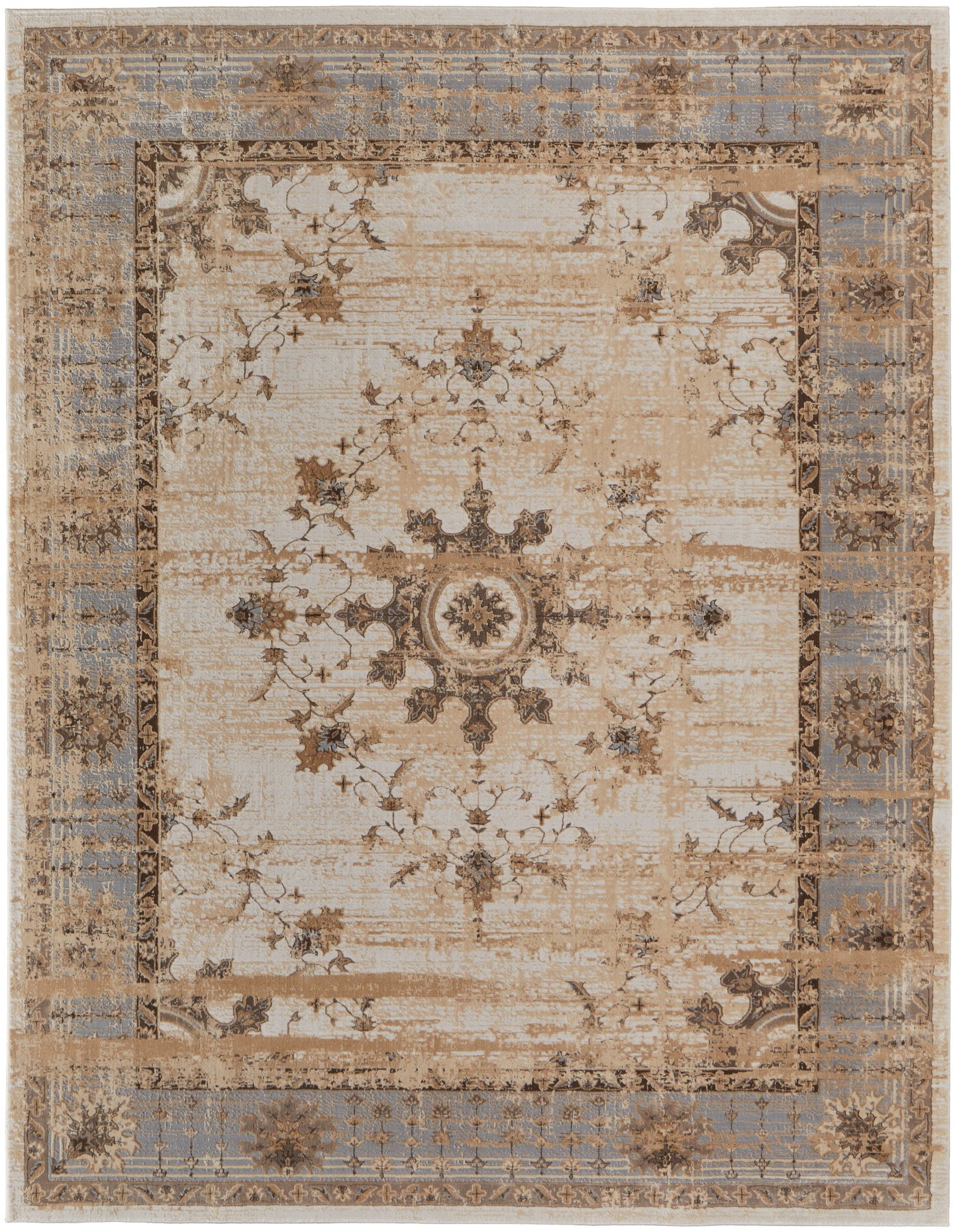 Celene Traditional/French & Victorian/Vintage Tan/Brown/Gray Accent Rug