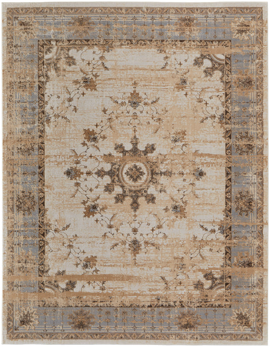 Celene Traditional/French & Victorian/Vintage Tan/Brown/Gray Accent Rug