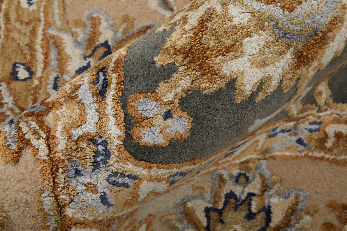 Prescott Traditional/French & Victorian/Bohemian & Eclectic Floral & Botanical/Bordered Taupe/Tan/Ivory - Feizy Rug