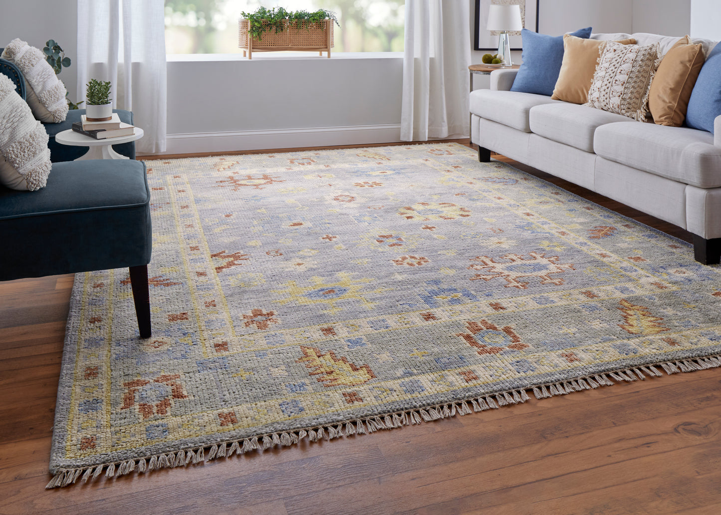Fillmore Traditional/Classic Blue/Taupe/Gray Accent Rug