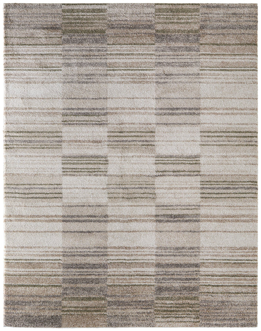 Richmond Modern/Global Geometric/Stripes Ivory/Gray/Tan - Feizy Rug