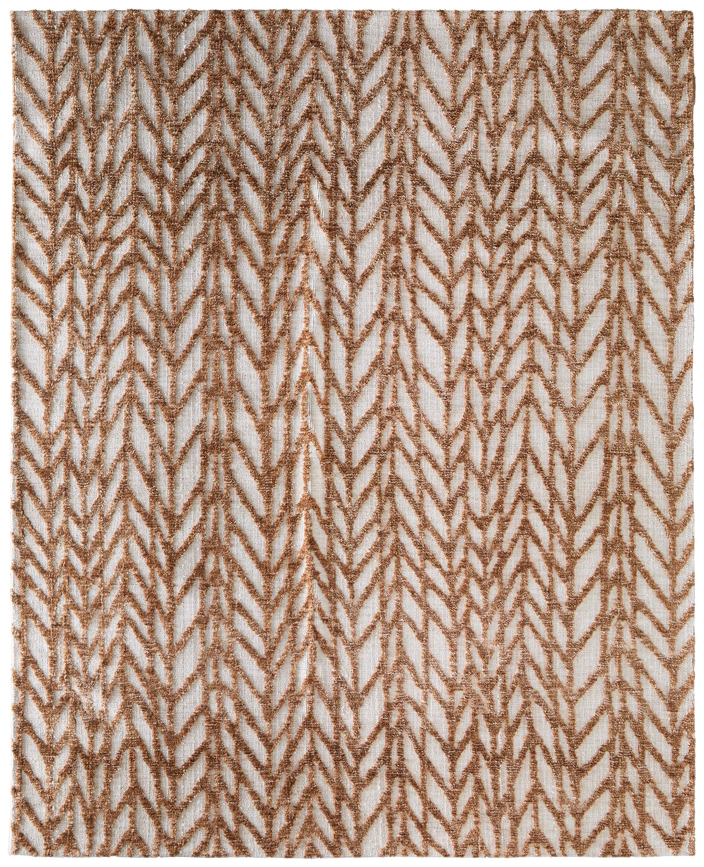 Colton Modern/Bohemian & Eclectic Chevron/Herringbone/Geometric Brown/Tan - Feizy Rug