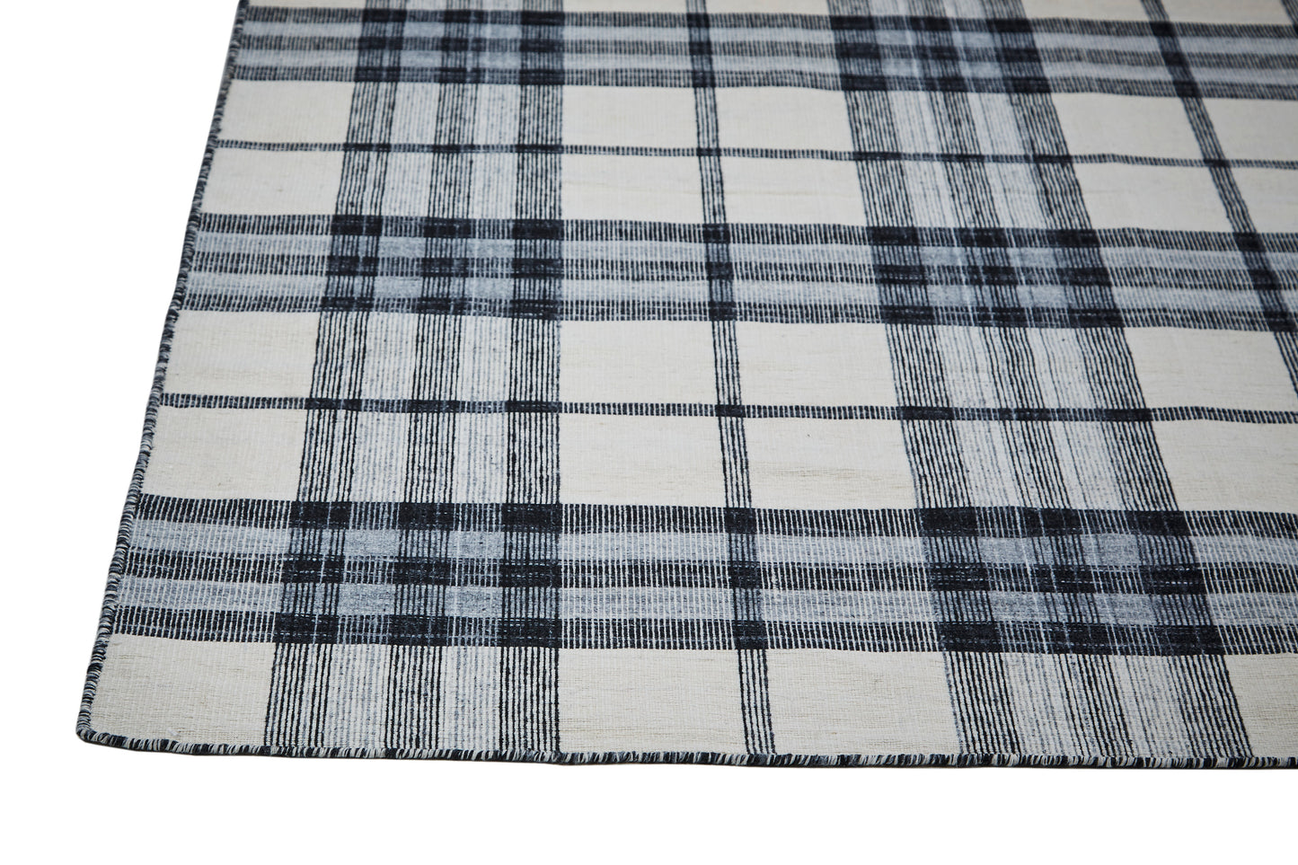 Crosby Transitional/Rustic Plaid Ivory/Blue/Black - Feizy Rug
