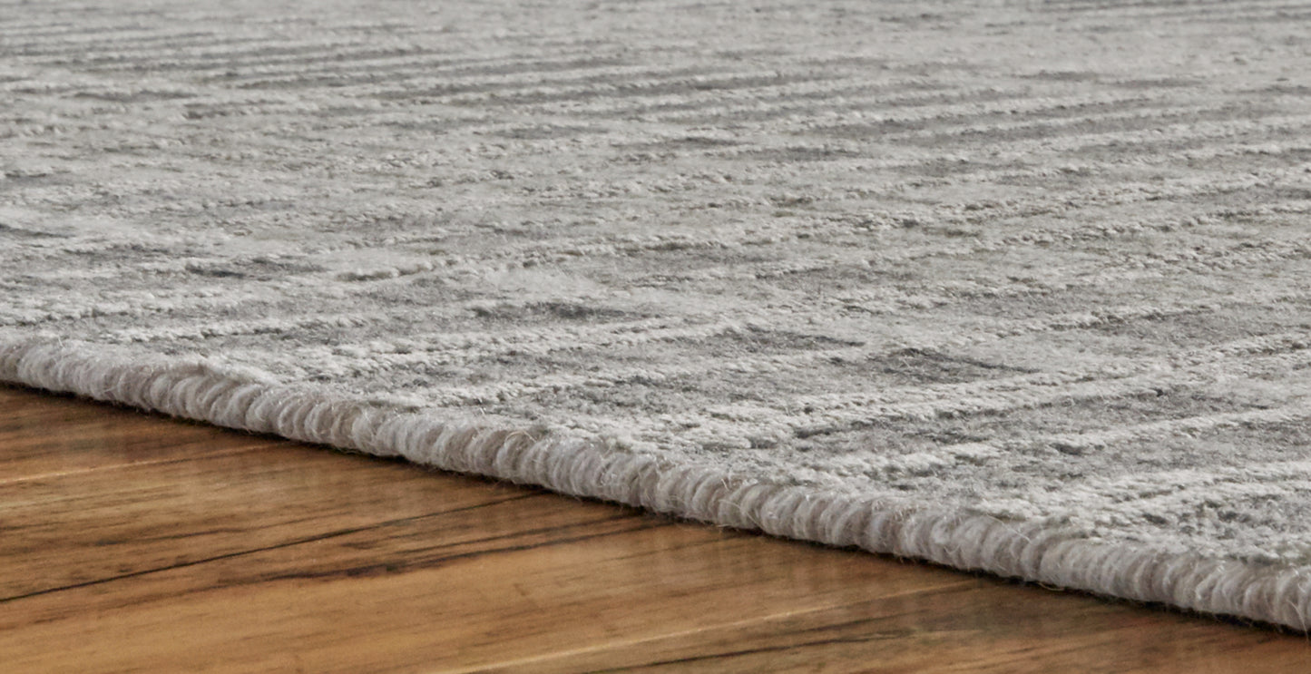 Odell Transitional/Casual Geometric/Stripes Gray/Silver/Ivory - Feizy Rug