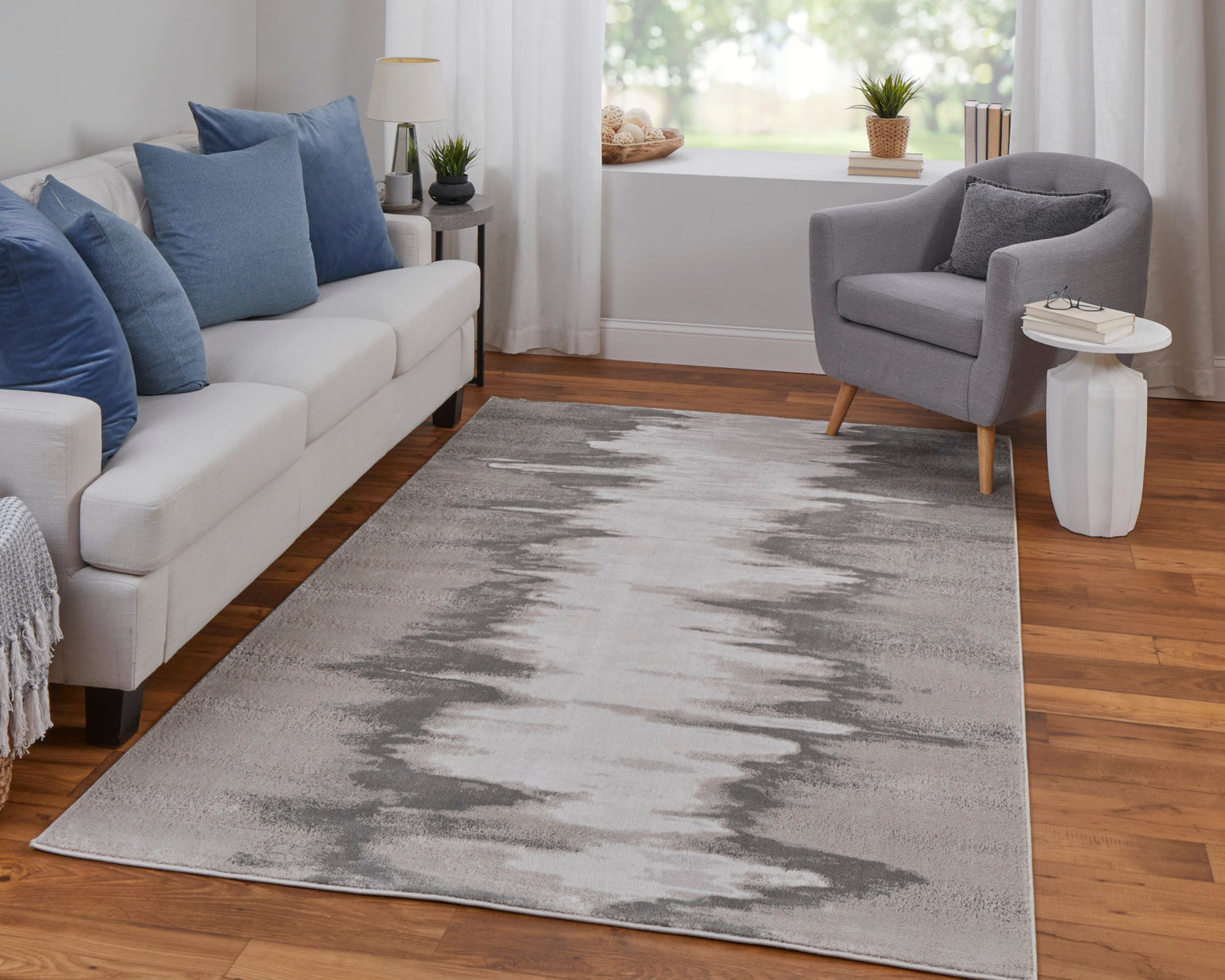 Micah Modern/Casual/Industrial Gray/Taupe/Ivory Area Rug