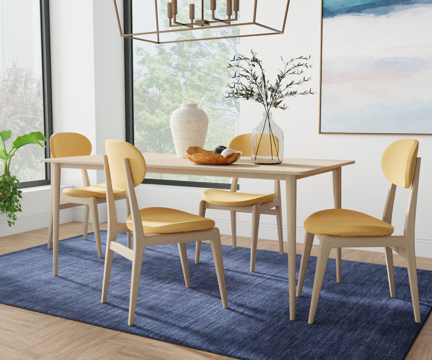 Luna Modern/Casual Solid Blue - Feizy Rug