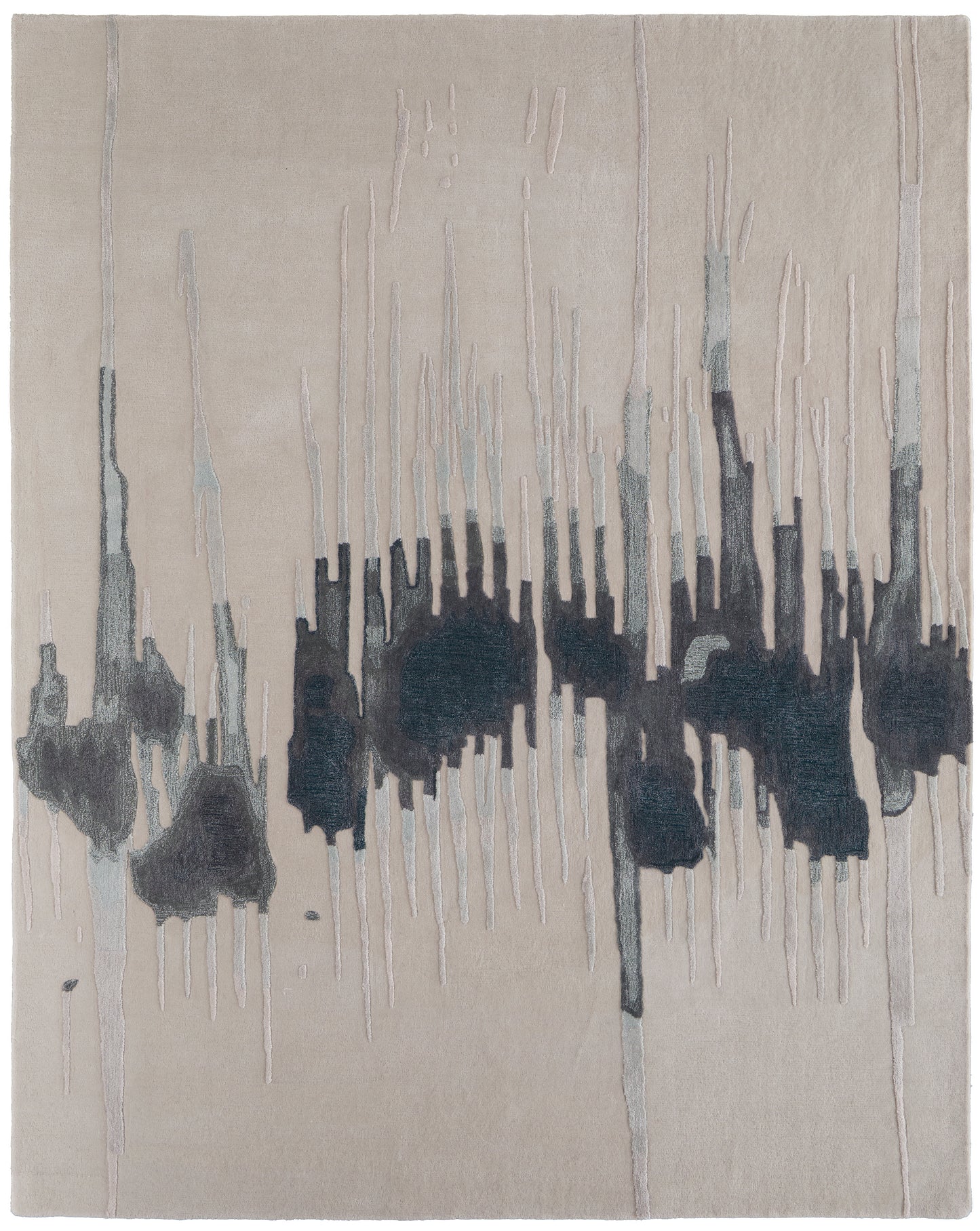 Anya Transitional/Industrial/Casual Abstract/Watercolor Ivory/Blue/Gray - Feizy Rug