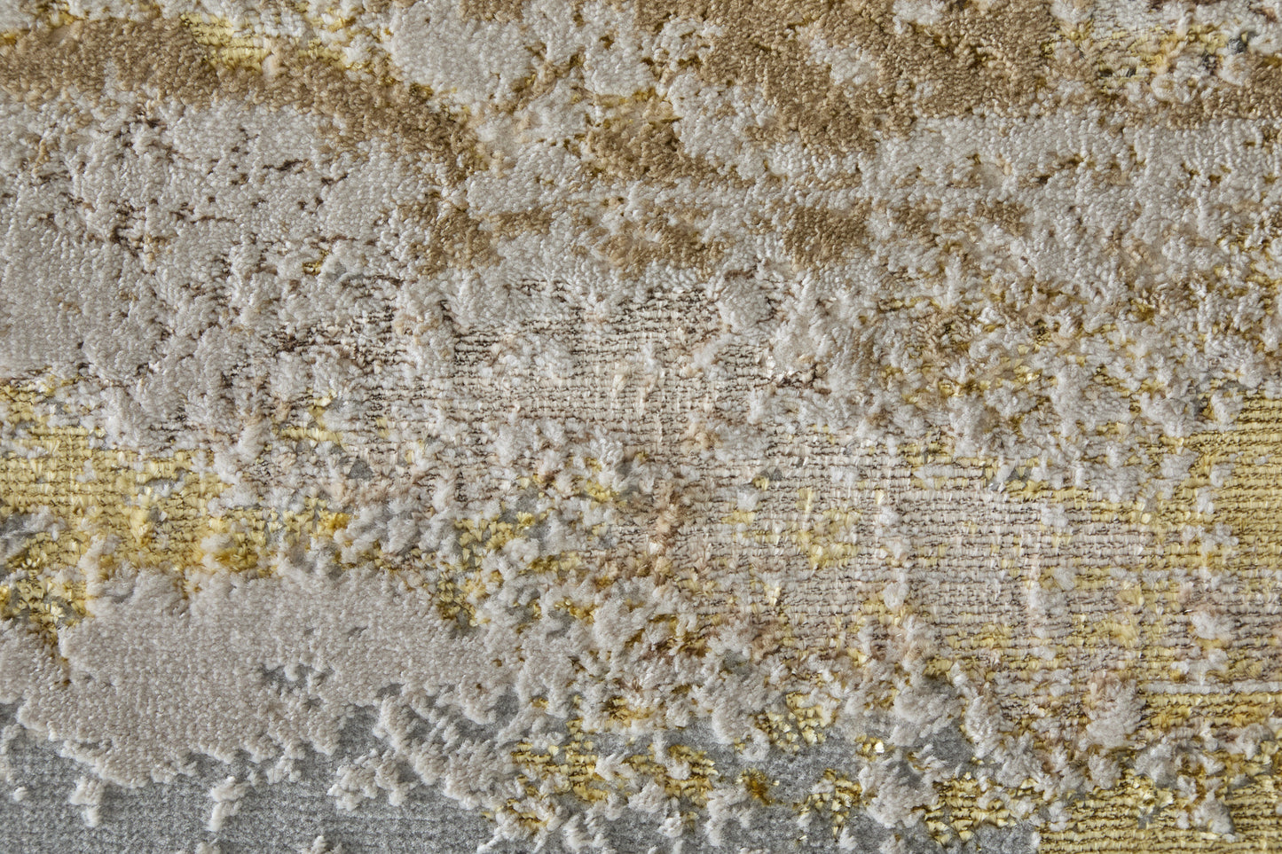 Aura Modern/Industrial Abstract/Gradient & Ombre Gold/Gray/Ivory - Feizy Rug