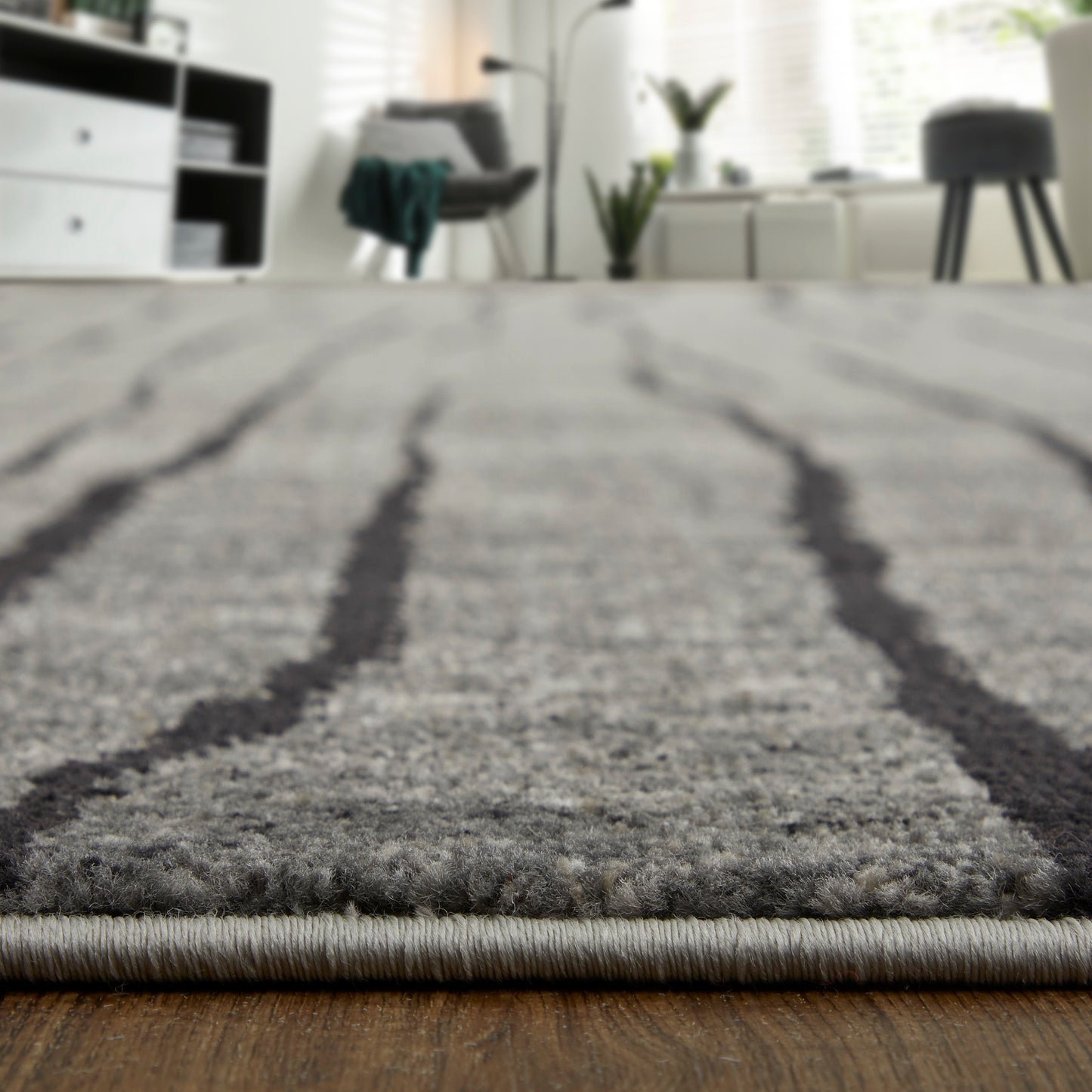 Kano Transitional/Industrial/Casual Gray/Black/Taupe Area Rug