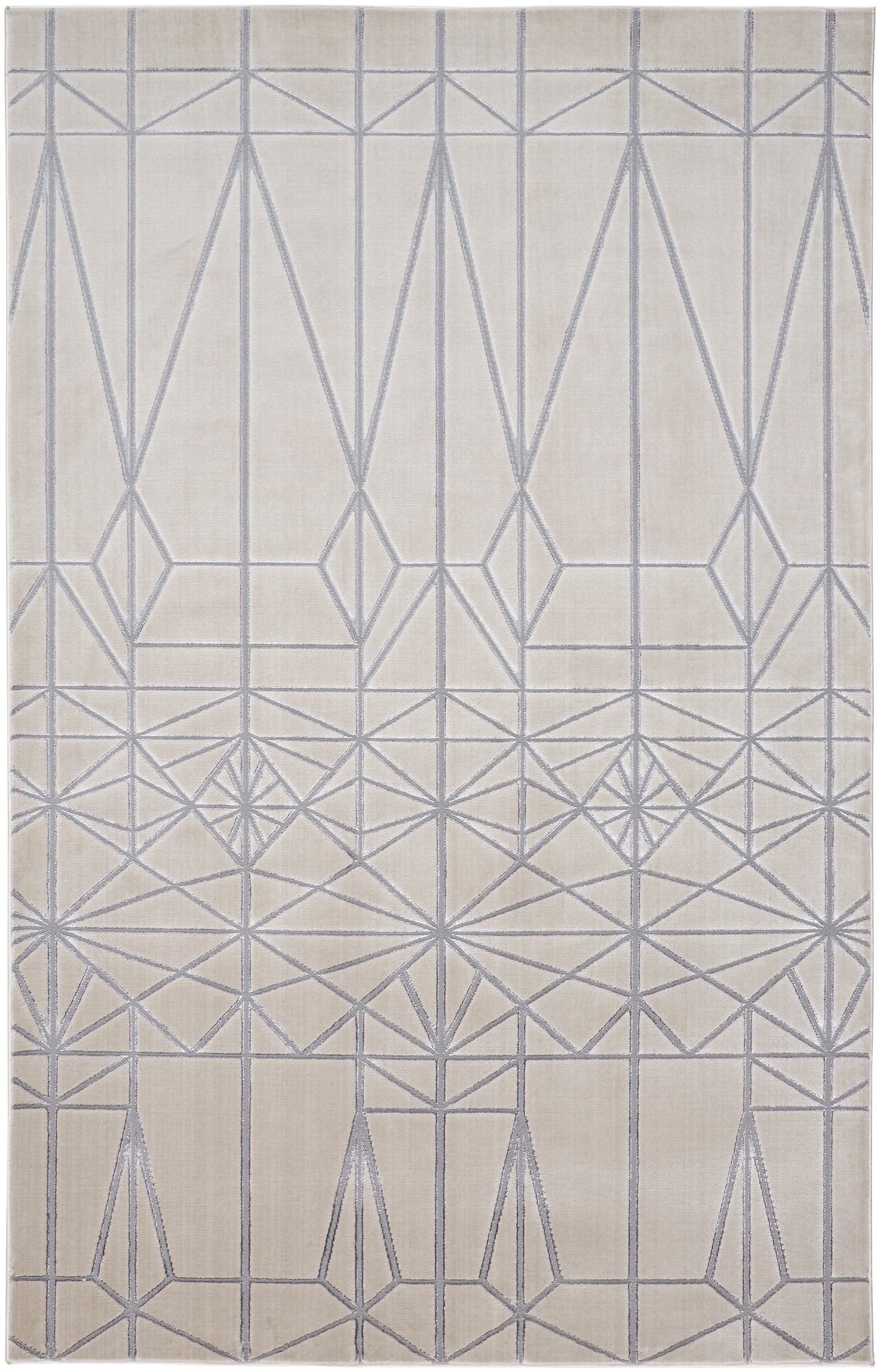 Micah Modern/Mid-Century Modern Geometric White/Silver/Gray - Feizy Rug