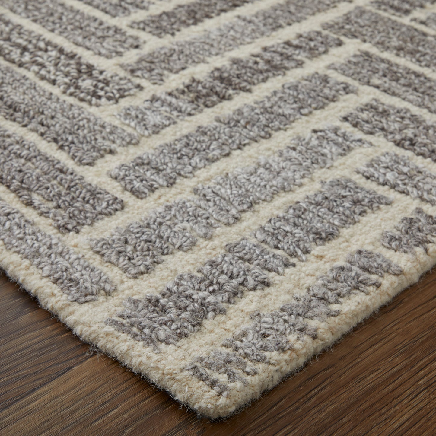 Asher Transitional/Casual/Industrial Geometric/Diamond Taupe/Gray/Tan - Feizy Rug