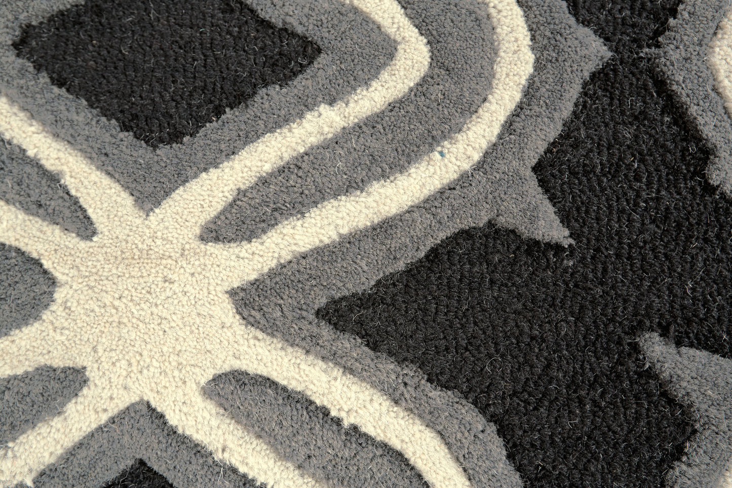 Ella Transitional/Industrial/Mid-Century Modern Abstract/Geometric Black/Ivory/Gray - Feizy Rug