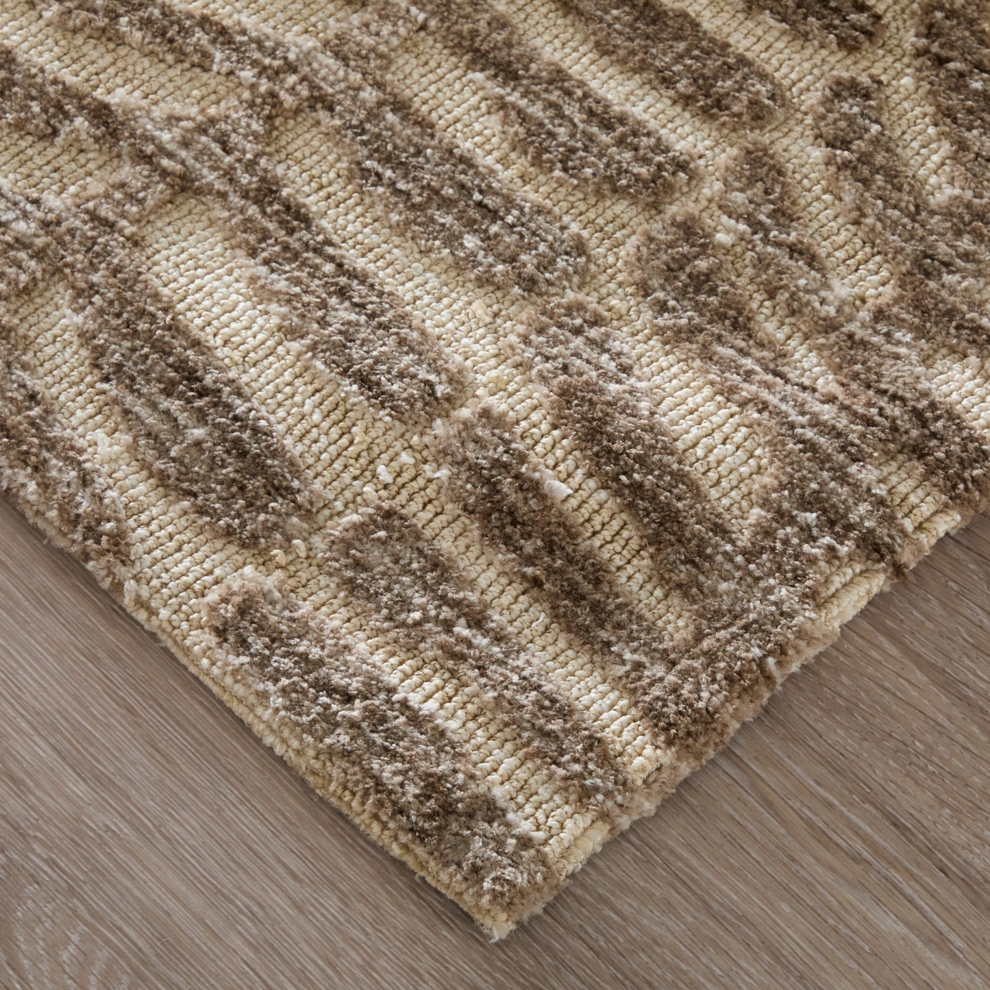 Colton Modern/Bohemian & Eclectic Animal Print/Chevron Taupe/Tan - Feizy Rug