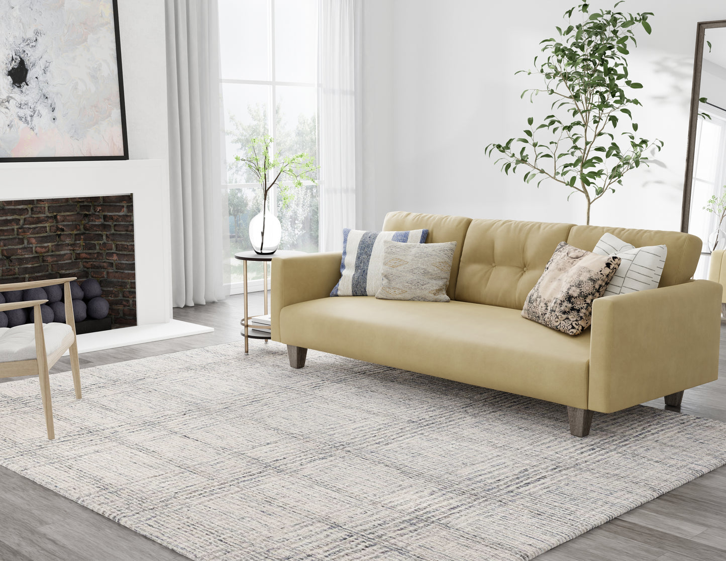 Belfort Transitional/Casual/Industrial Ivory/Gray/Tan Area Rug