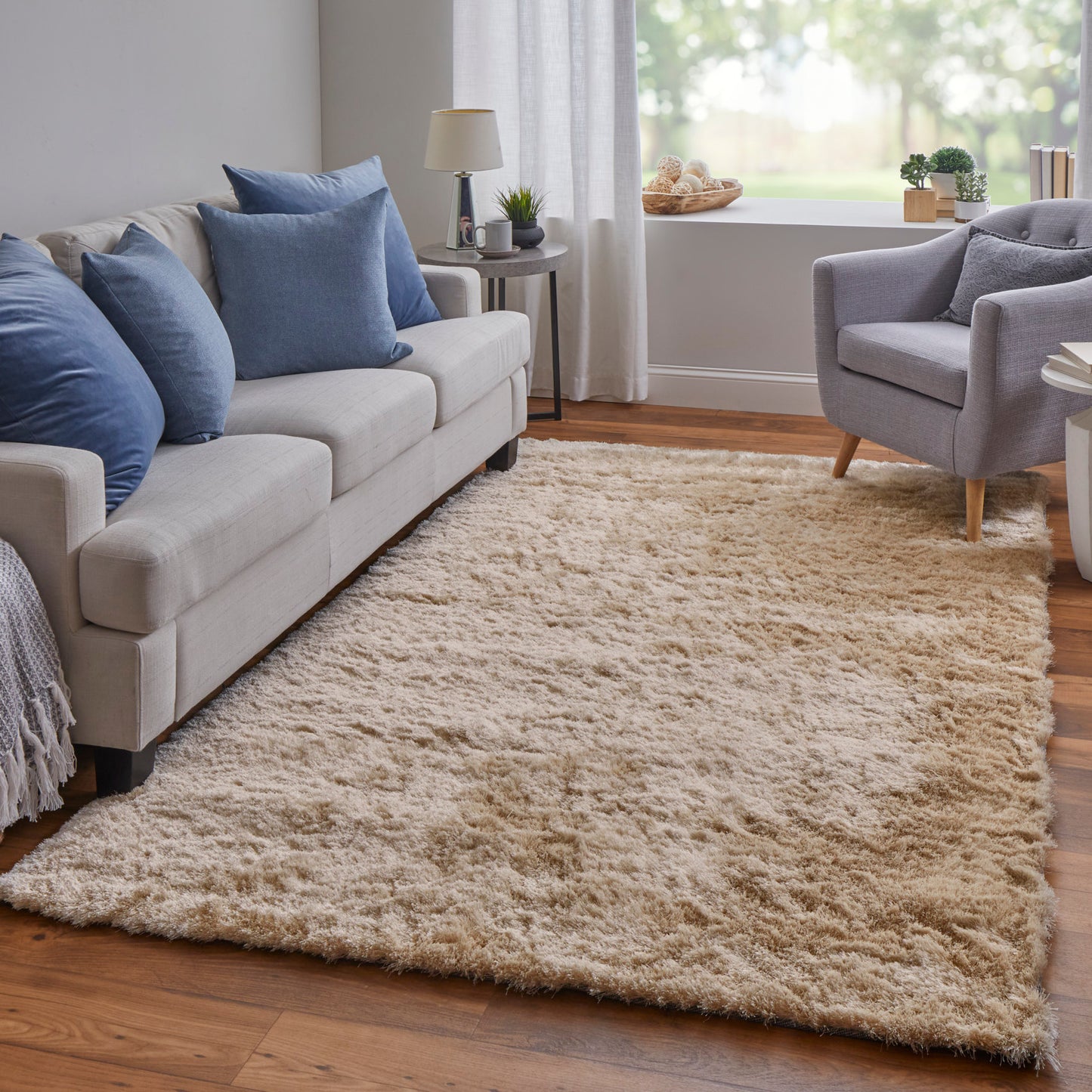 Indochine Modern/Luxury & Glam/Casual Solid Brown/Tan - Feizy Rug