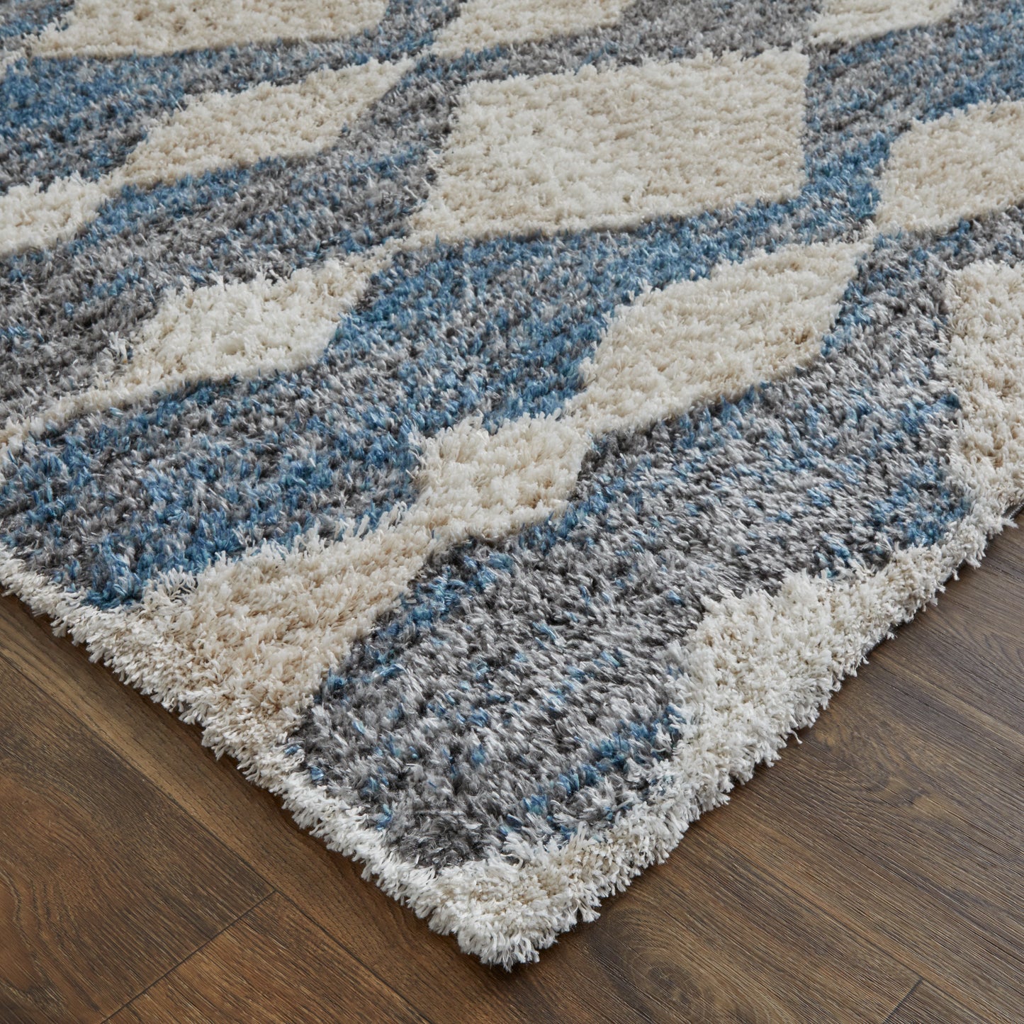 Mynka Transitional/Bohemian & Eclectic/Casual Ivory/Gray/Blue Accent Rug