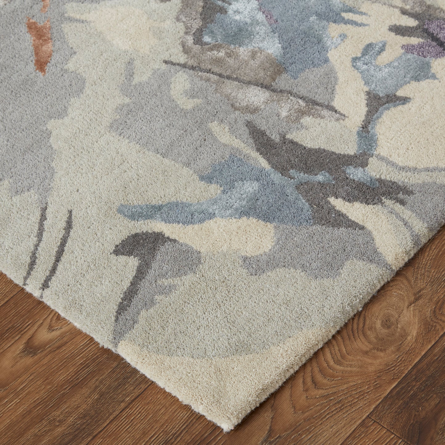 Dafney Transitional/Casual Floral & Botanical/Watercolor/Abstract Gray/Blue/Orange - Feizy Rug