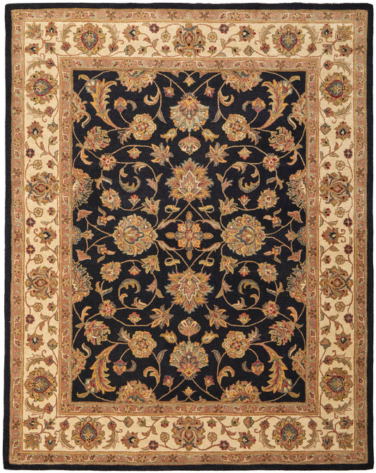 Wagner Traditional/Classic/Vintage Oriental/Persian/Bordered Black/Gold/Tan - Feizy Rug