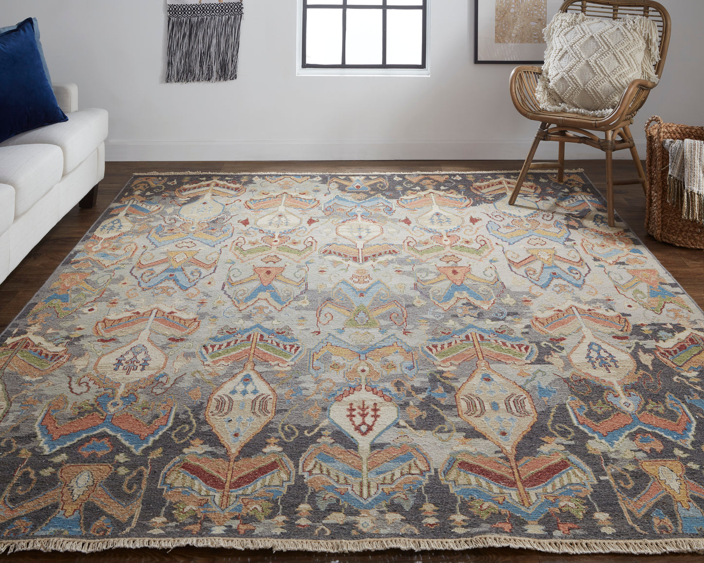 Leylan Transitional/Bohemian & Eclectic/Craftsman Ikat Taupe/Tan/Orange - Feizy Rug