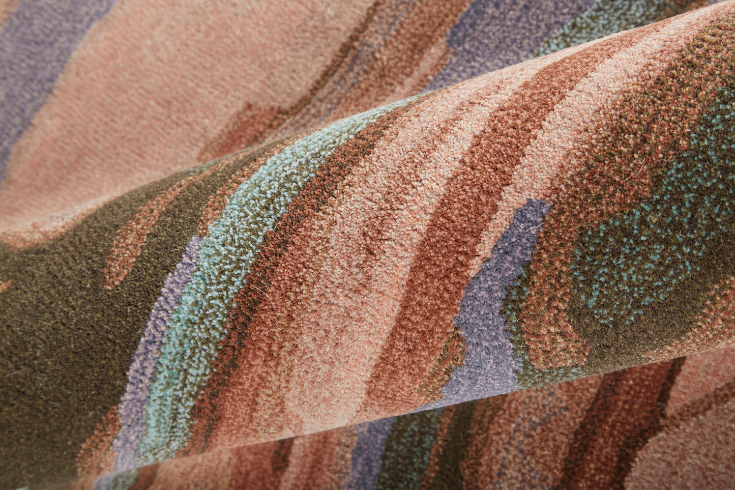 Amira Transitional/Industrial/Casual Abstract/Watercolor Red/Pink/Blue - Feizy Rug