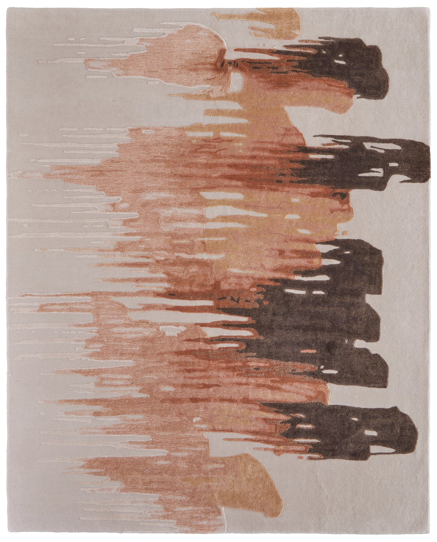 Anya Transitional/Industrial/Casual Abstract/Watercolor Red/Brown/Orange - Feizy Rug