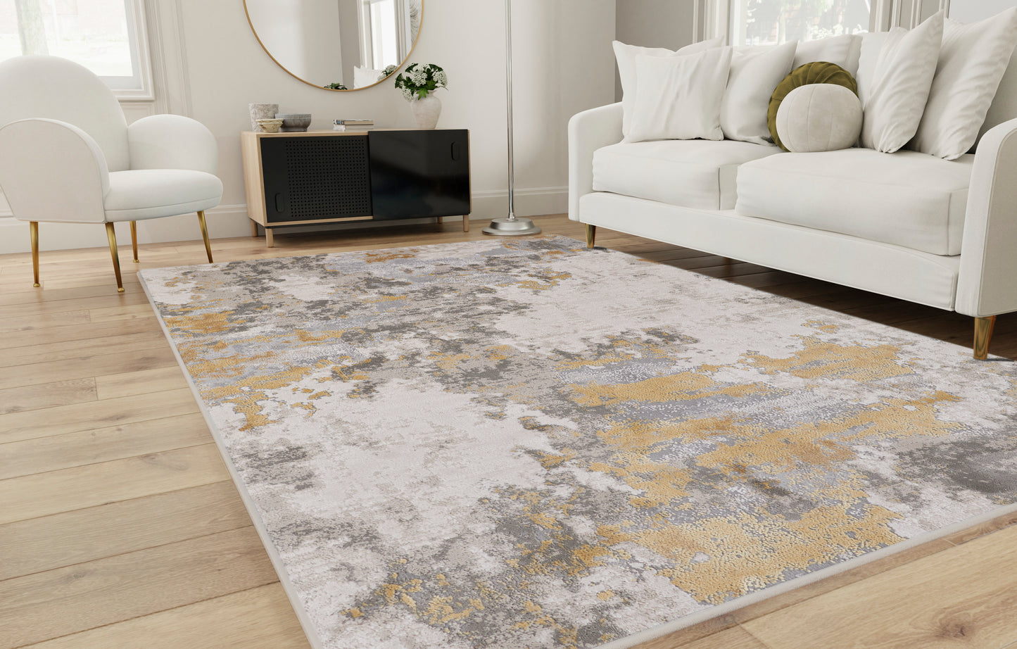 Waldor Modern/Luxury & Glam/Casual Ivory/Gold/Gray Runner  Feizy Rugs Small Parcel,Feizy Rugs,Waldor,Ivory/Gold/Gray,2'10" x 7'10",Runner,Polypropylene/Polyester,Modern/Luxury & Glam/Casual,Turkey