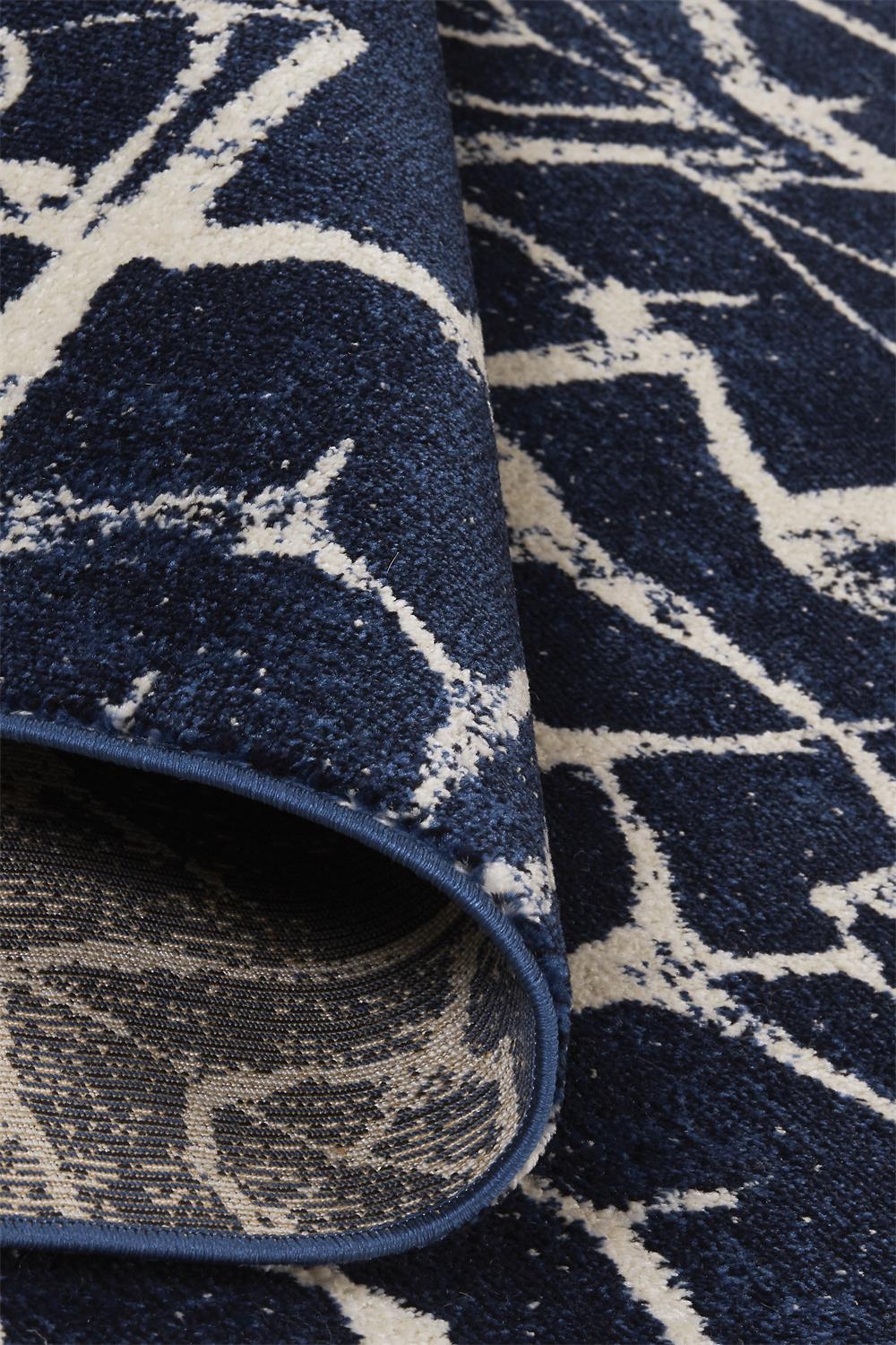 Remmy Transitional/Farmhouse Geometric Blue/Ivory - Feizy Rug