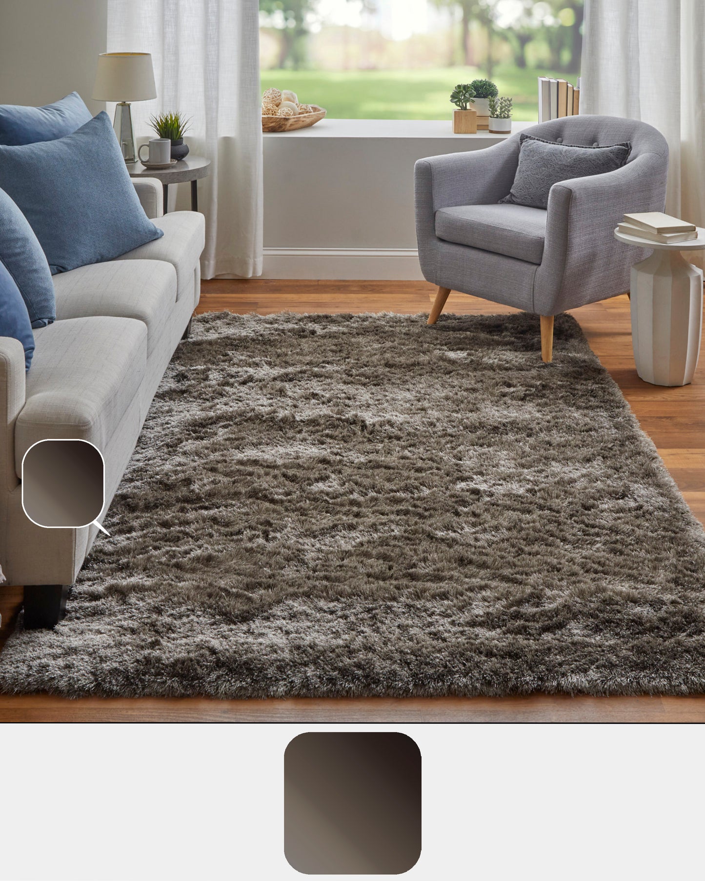 Indochine Modern/Luxury & Glam/Casual Gray/Black Area Rug