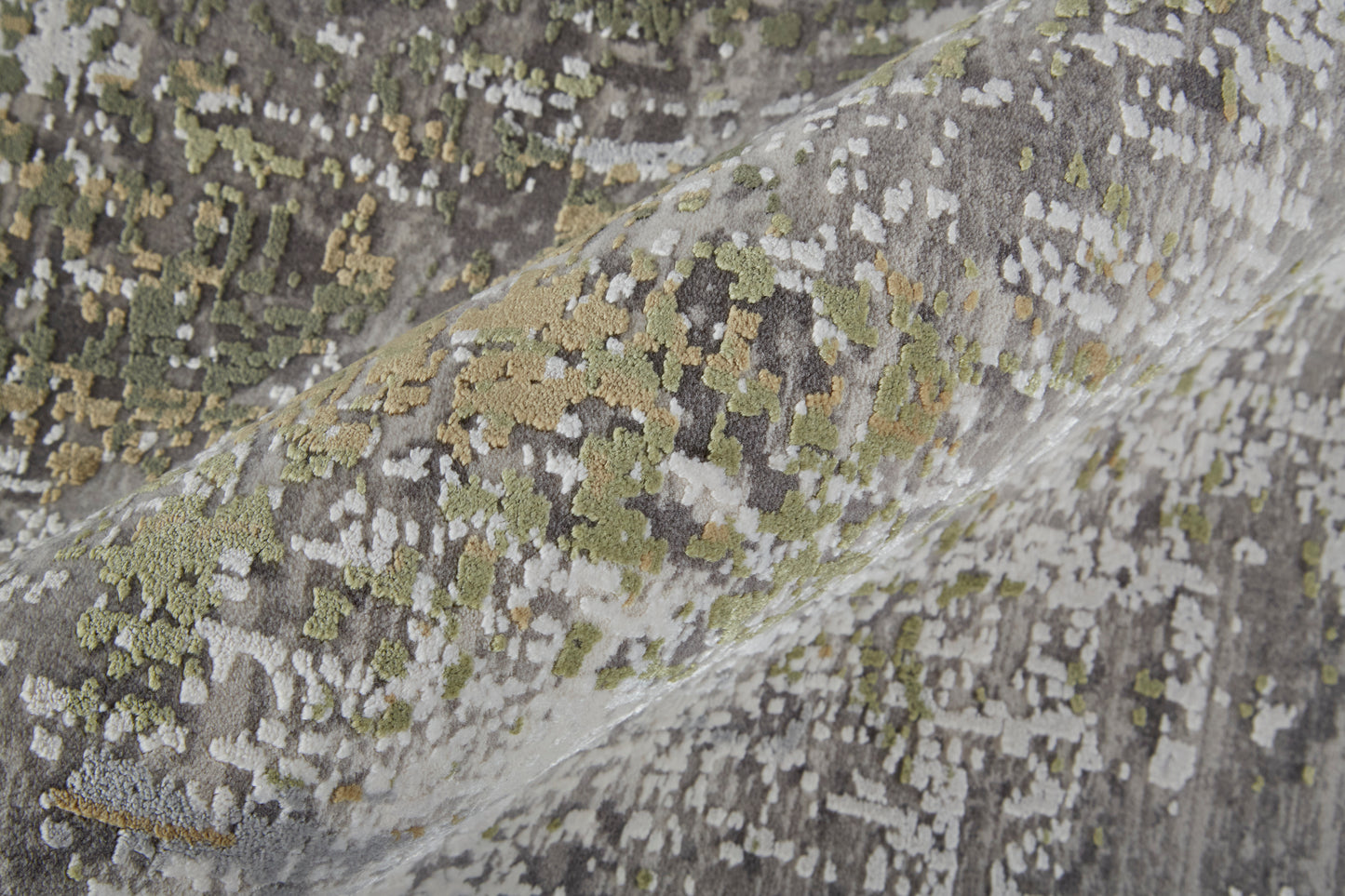 Cadiz Modern/Casual Green/Gray/Ivory Runner  Feizy Rugs Small Parcel,Feizy Rugs,Cadiz,Green/Gray/Ivory,3'1" x 10',Runner,Viscose/Acrylic,Modern/Casual,Turkey