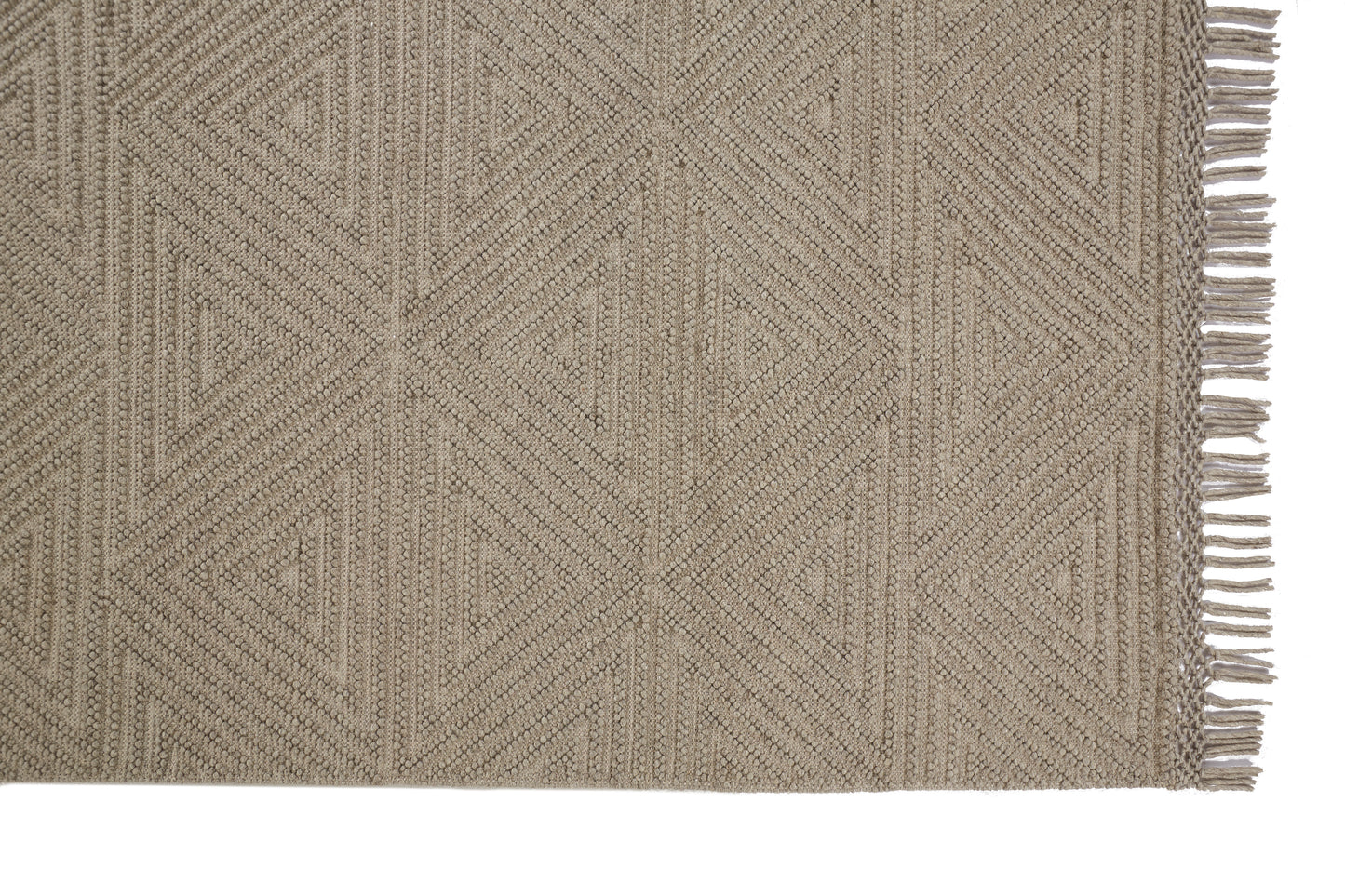 Phoenix Transitional/Farmhouse/Scandinavian Geometric/Solid Tan/Ivory - Feizy Rug