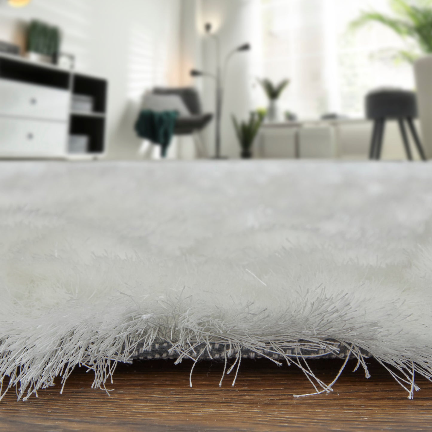 Indochine Modern/Luxury & Glam/Casual Solid White - Feizy Rug