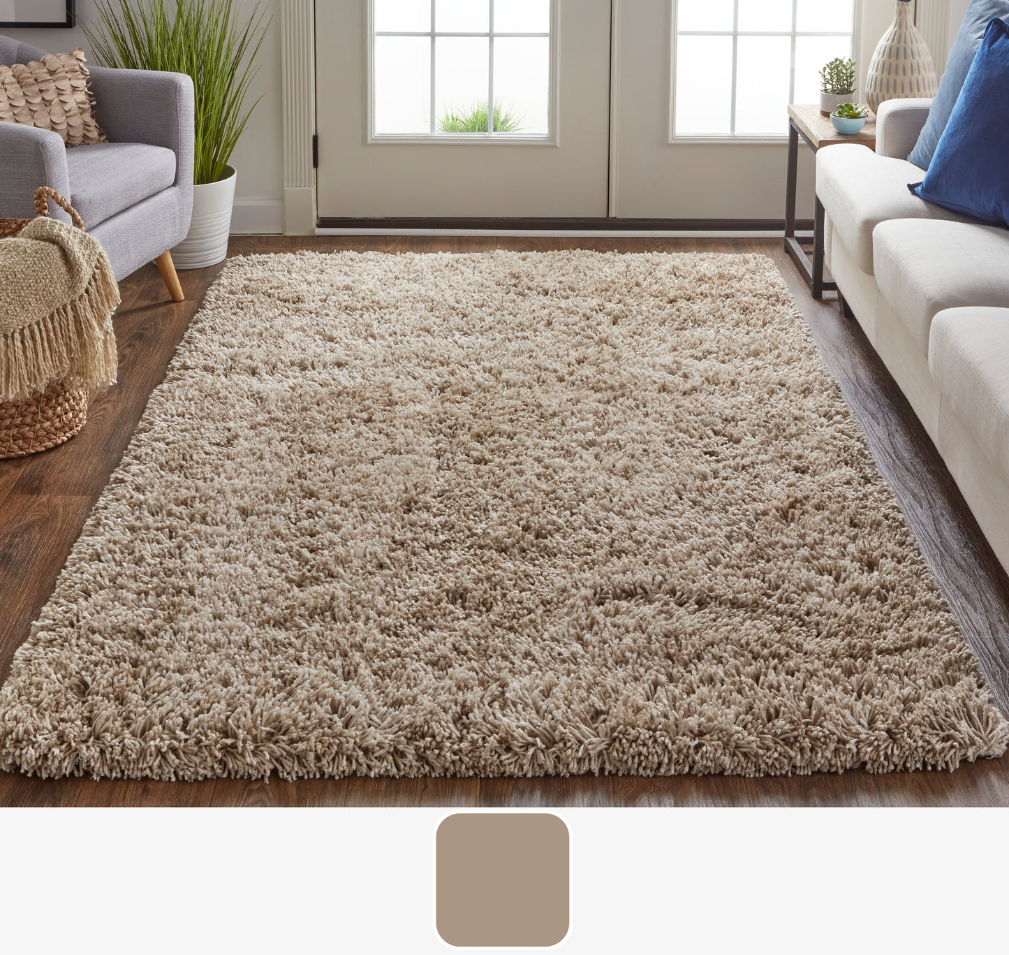 Stoneleigh Modern/Luxury & Glam/Casual Tan/Ivory Area Rug
