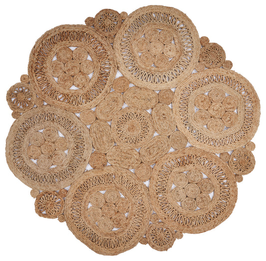 Ox Bay Natural Contemporary Braided All-Natural Jute Indoor Round Area Rug - Silo view