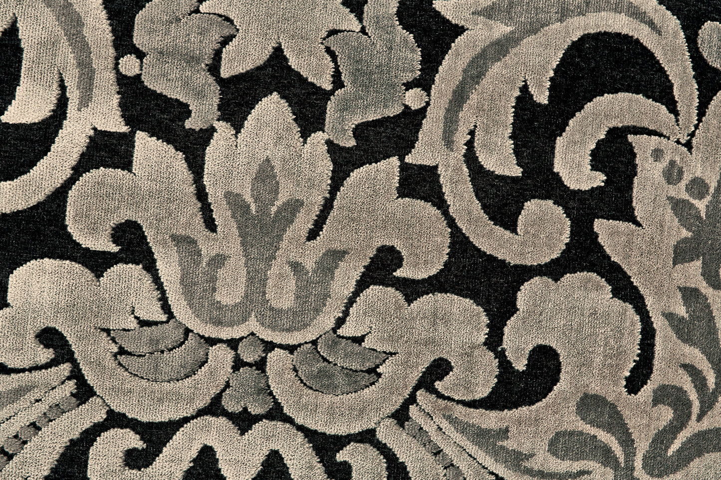 Saphir Transitional/Craftsman Floral & Botanical/Damask Taupe/Black/Gray - Feizy Rug