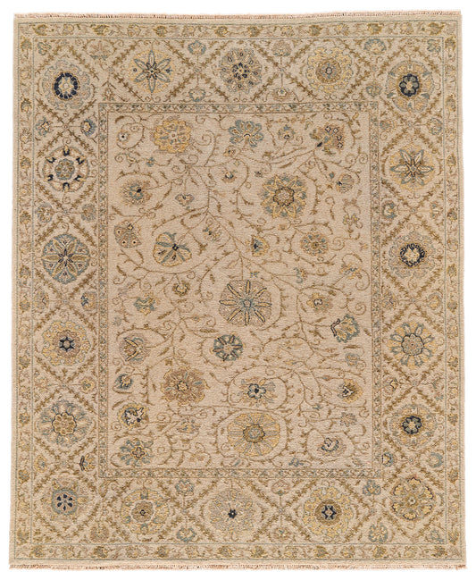 Amherst Traditional/Classic Bordered/Floral & Botanical Ivory/Yellow/Blue - Feizy Rug