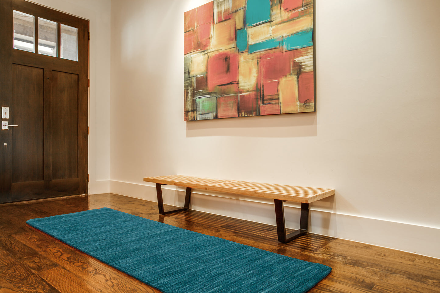 Luna Modern/Casual Solid Blue/Green - Feizy Rug